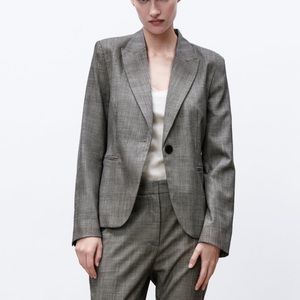 Zara Tailored Plaid Blazer